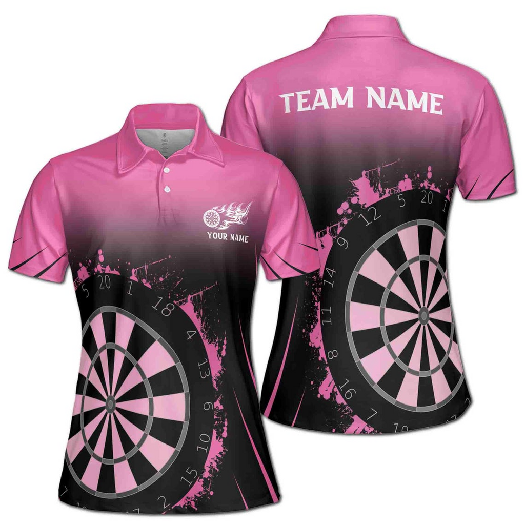 Customized Teal Blue Darts Team Women's Polo Shirt (S-5XL)