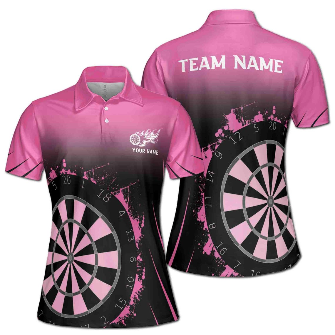 Customized Teal Blue Darts Team Women's Polo Shirt (S-5XL)