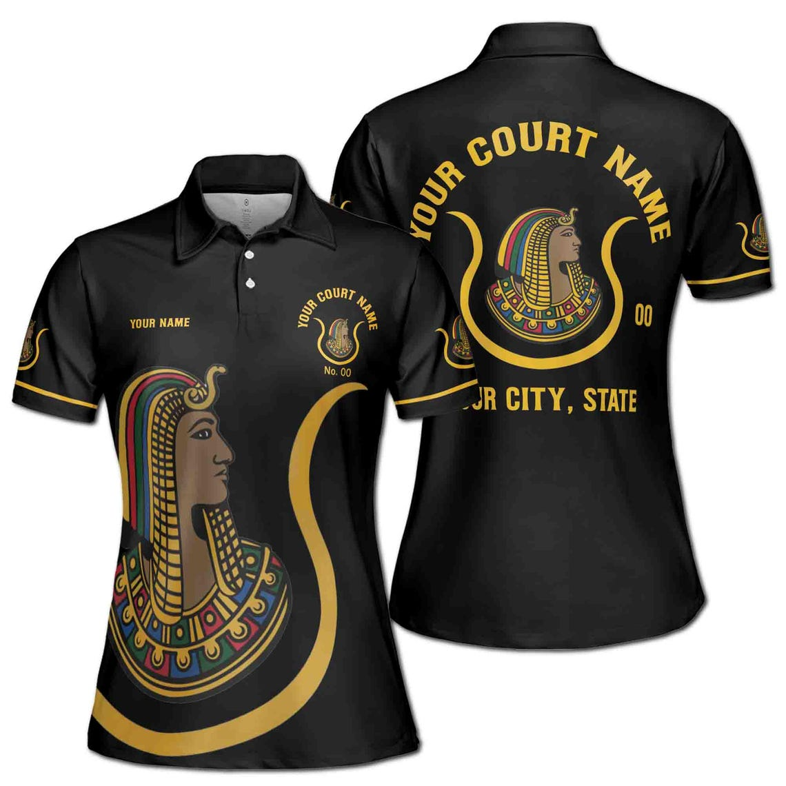 Custom Name Court DOI Daughter of Isis Multicolor Women's Polo Shirt (S-5XL)