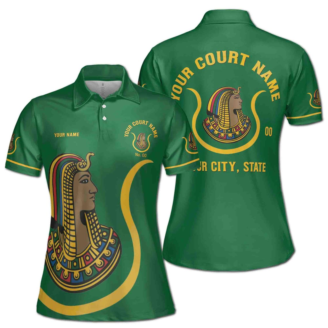 Custom Name Court DOI Daughter of Isis Multicolor Women's Polo Shirt (S-5XL)