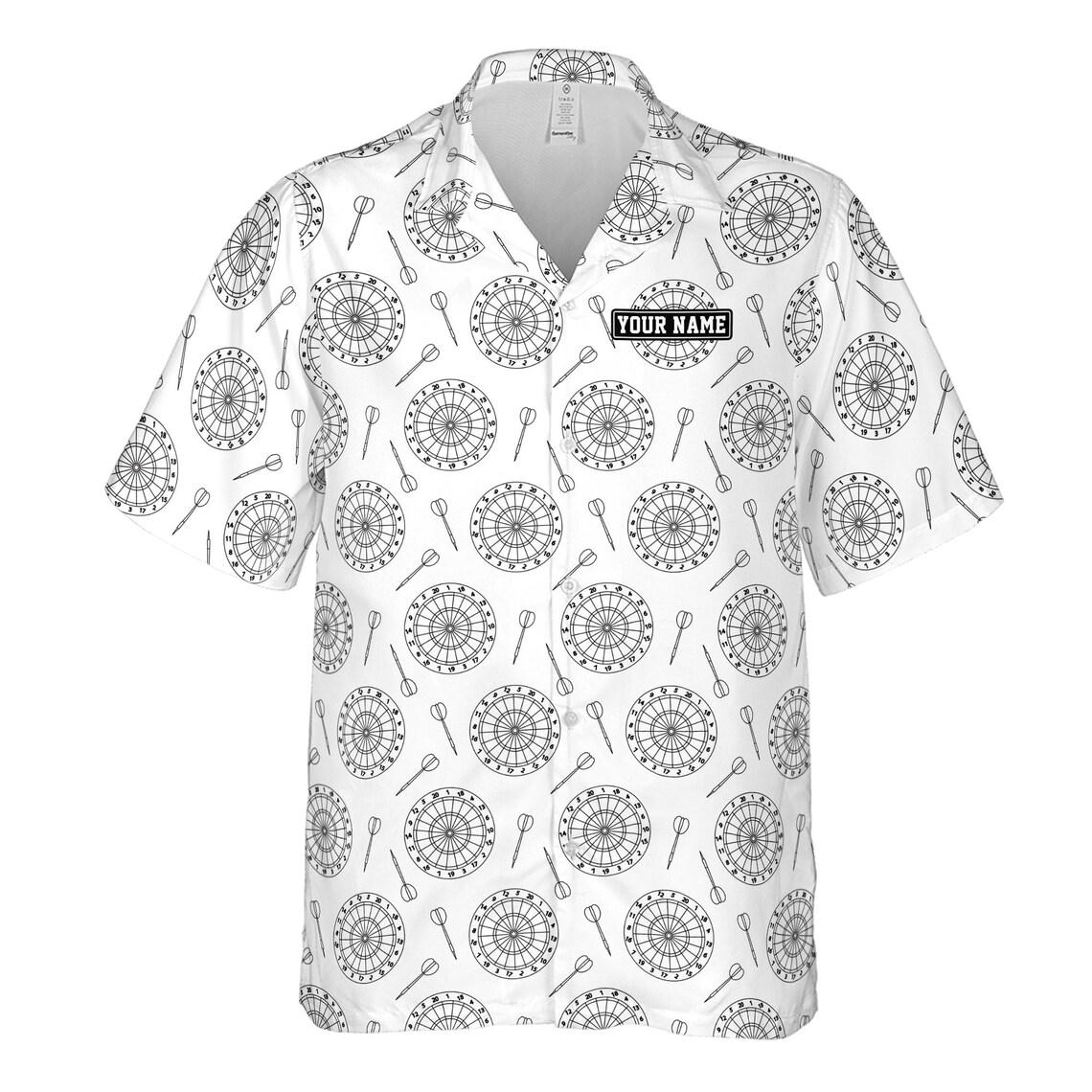 Customize Name Dartboard And Darts Pattern White Hawaiian Shirts (S-5XL)