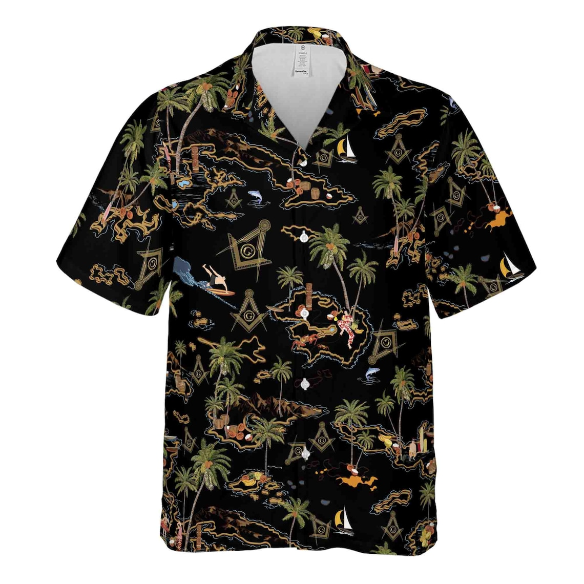 Masonic Tropical Freemasonry Palm Island Freemason Hawaiian Shirts (S-5XL)