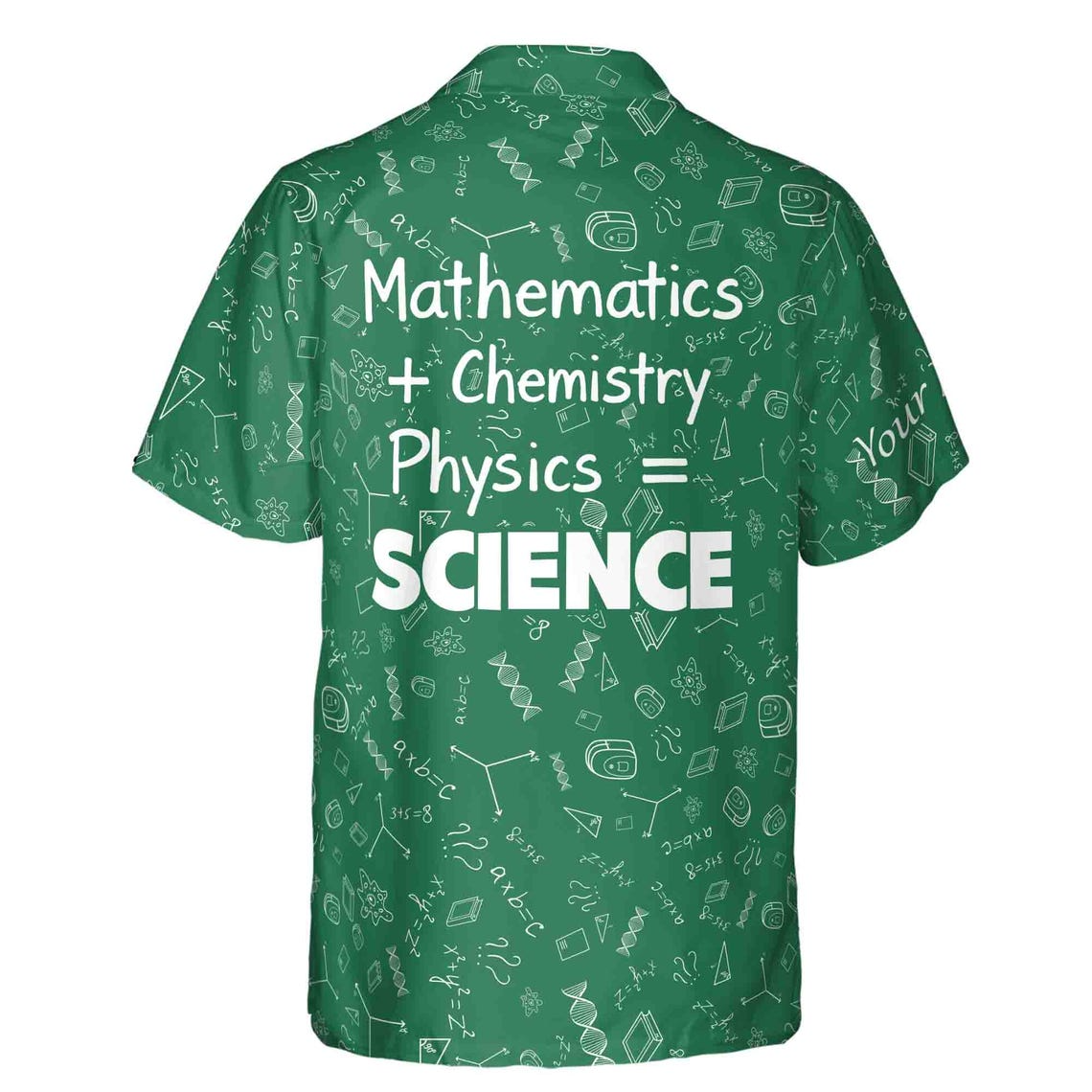 Custom Name Mathematics Chemistry Physics Equations Pattern Hawaiian Shirts (S-5XL)