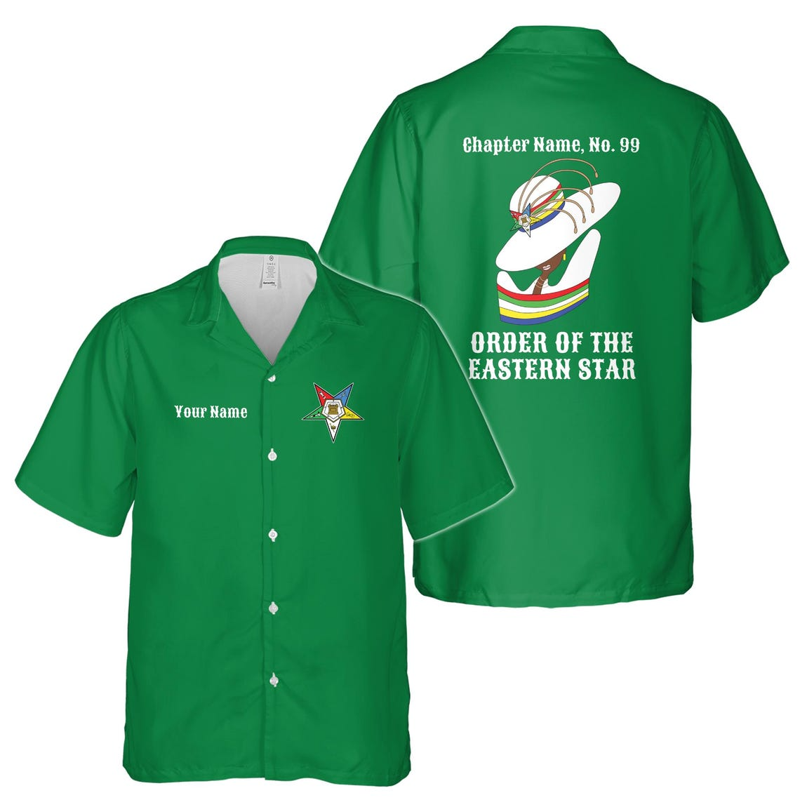 Personalized Order of The Eastern Star OES Custom Hawaiian Shirts (S-5XL)