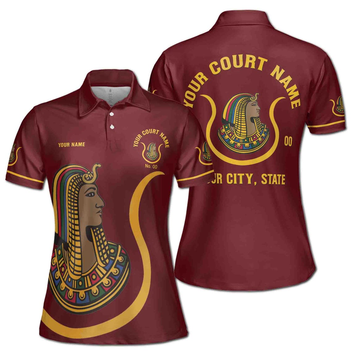 Custom Name Court DOI Daughter of Isis Multicolor Women's Polo Shirt (S-5XL)