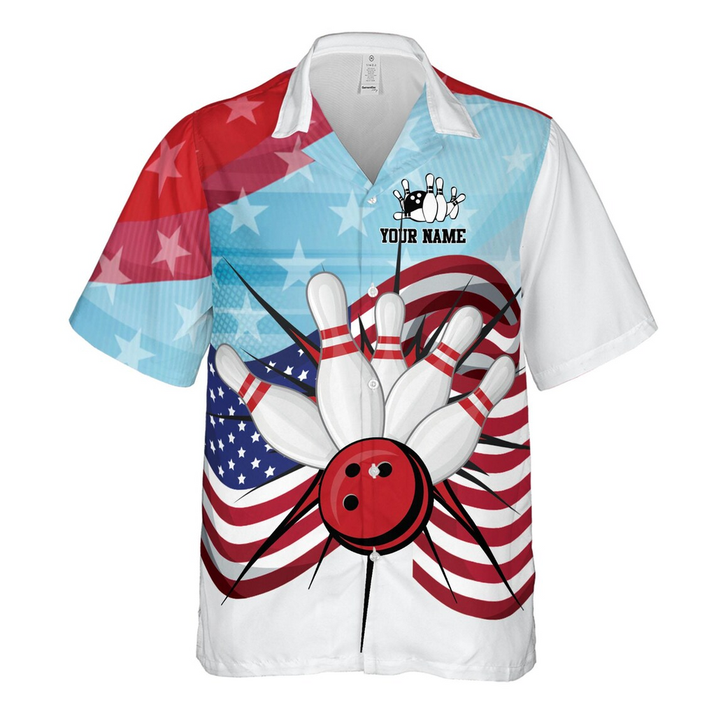 Personalized American Bowling Team Play Hawaiian Shirts (S-5XL)