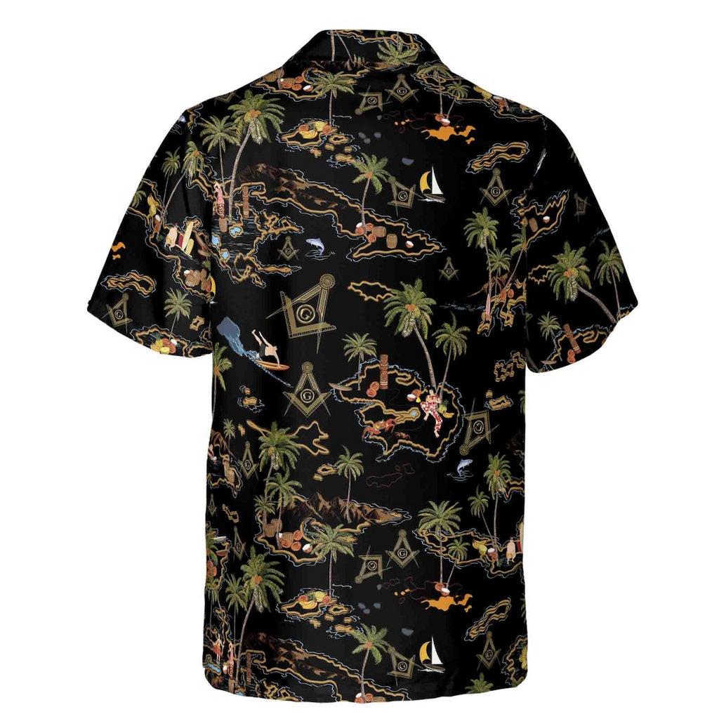 Masonic Tropical Freemasonry Palm Island Freemason Hawaiian Shirts (S-5XL)