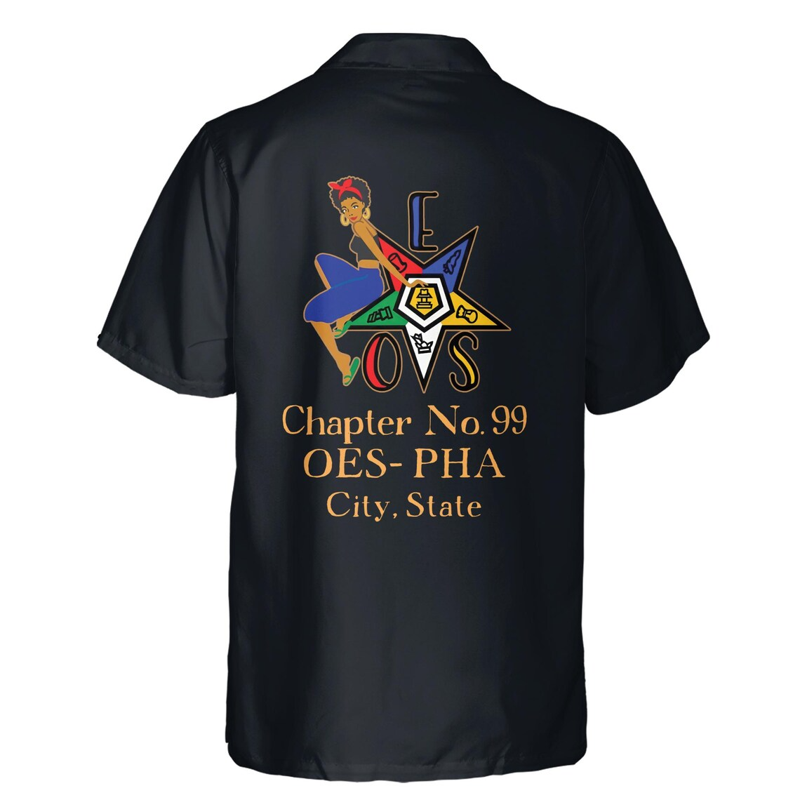 Custom Your Chapter OES Order of The Eastern Star Sistar Hawaiian Shirts (S-5XL)