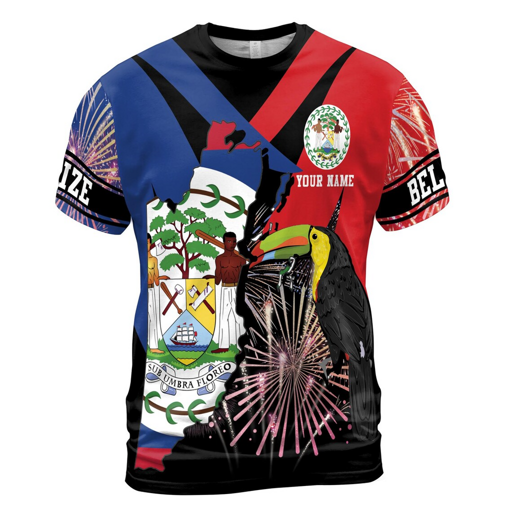 Custom Belize Flag 3D T-Shirt: Sublimated Patriotic Pride (S-5XL)
