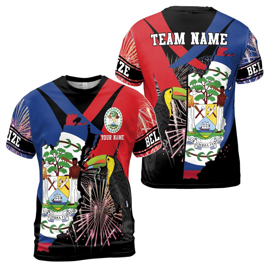 Custom Belize Flag 3D T-Shirt: Sublimated Patriotic Pride (S-5XL)