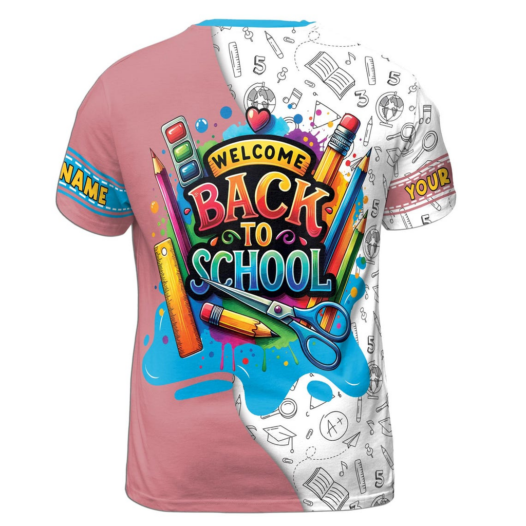 Personalized Back to School T-Shirt: Cartoon Student 3D Design (S-5XL)