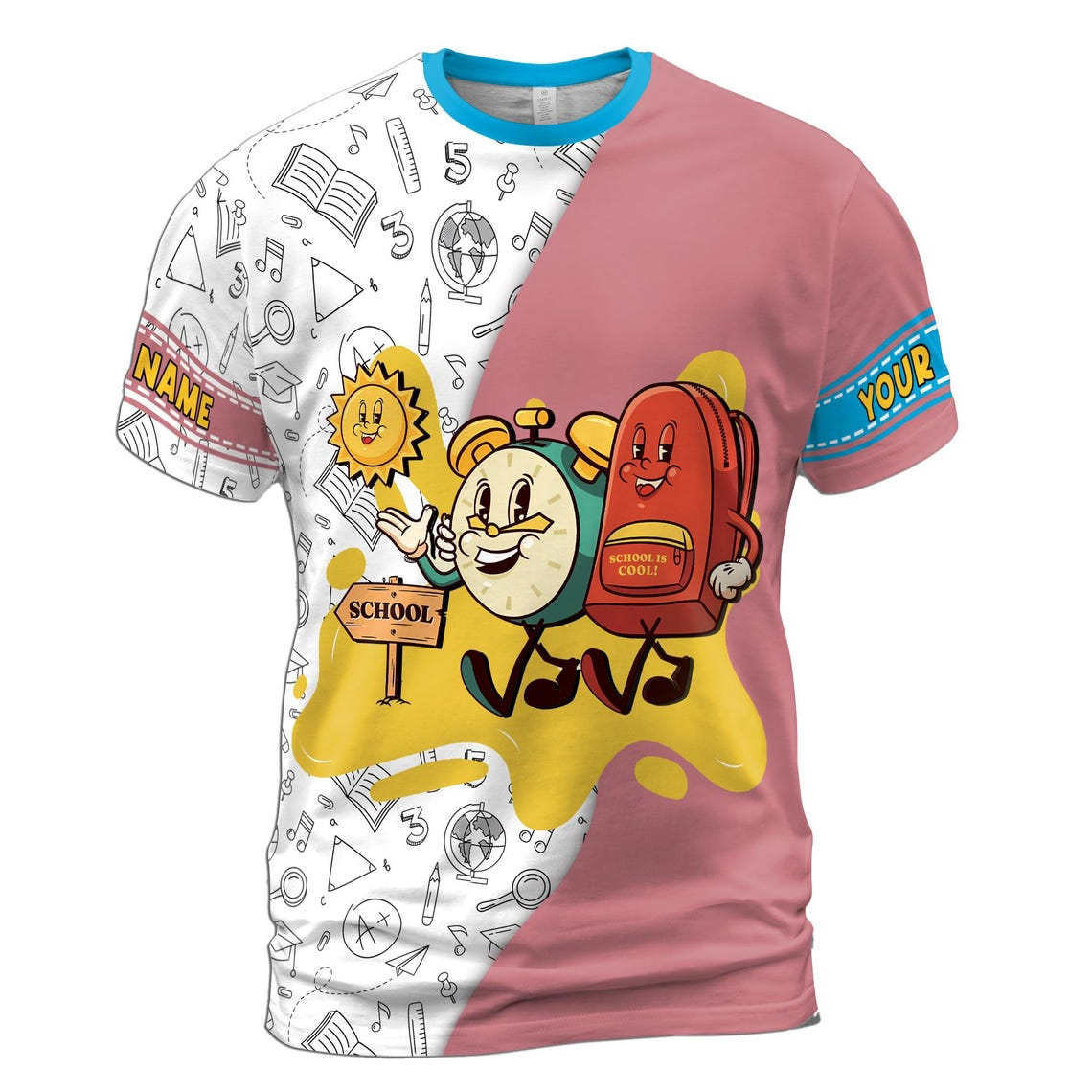 Personalized Back to School T-Shirt: Cartoon Student 3D Design (S-5XL)