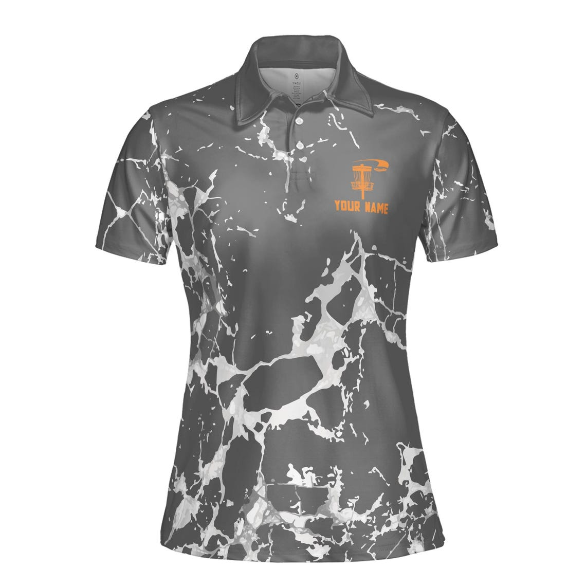 Custom Team Disc Golf Women's Polo: Gray Wet Paint Splashes