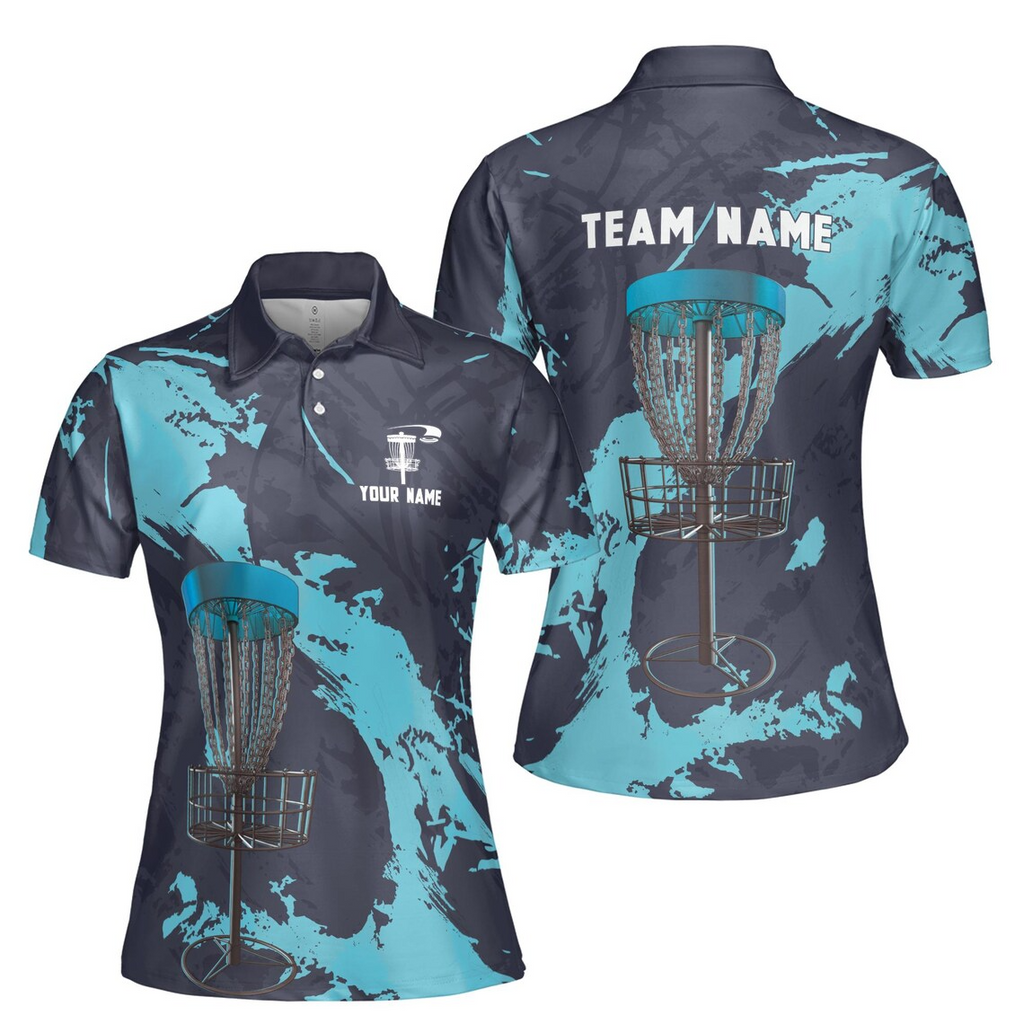 Custom Women's Disc Golf Polo Shirt: Paint Splashes Camo