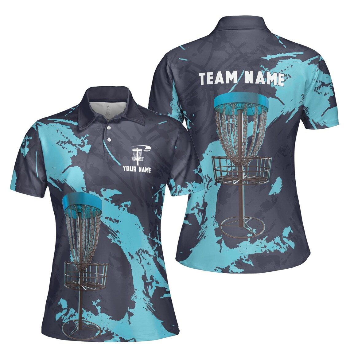 Custom Women's Disc Golf Polo Shirt: Paint Splashes Camo