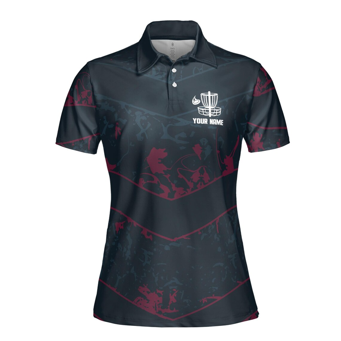 Customize Team Name Disc Golf Tree Roots Paint Splashes Black Women's Polo Shirt (S-5XL)