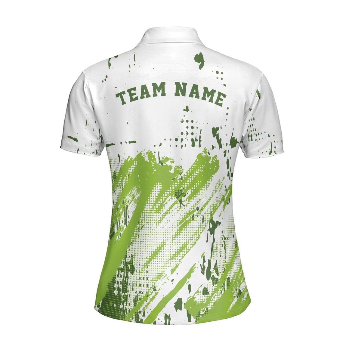 Customize Team Name Pickleball Paddle Green White Women's Polo Shirt (S-5XL)