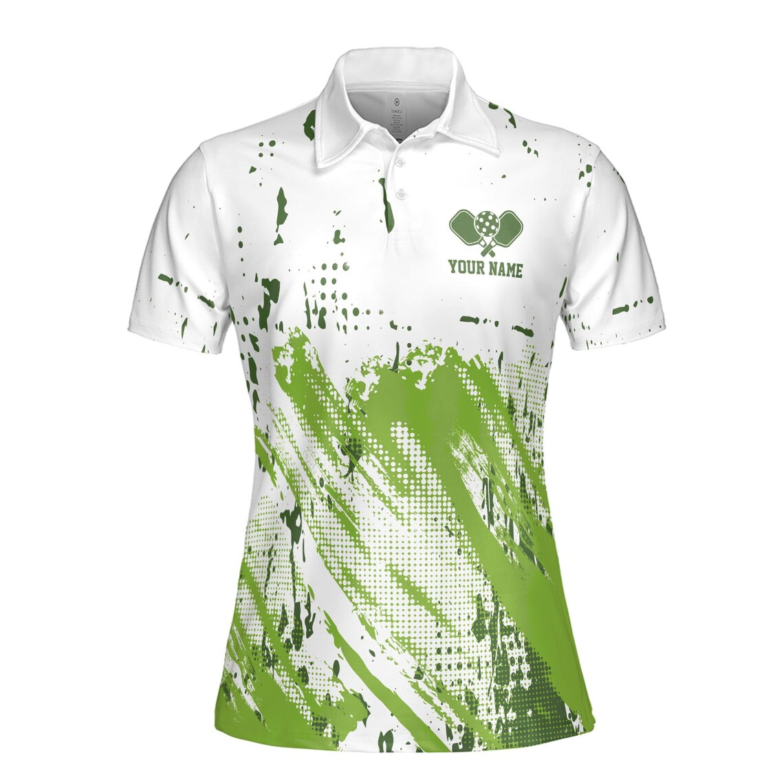 Customize Team Name Pickleball Paddle Green White Women's Polo Shirt (S-5XL)