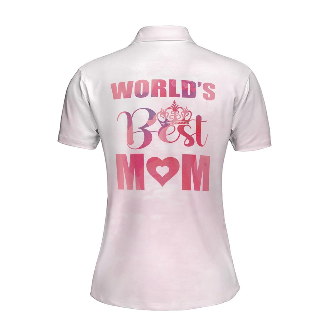 Personalized Mom Polo Shirt: Watercolor Child & Flowers Design