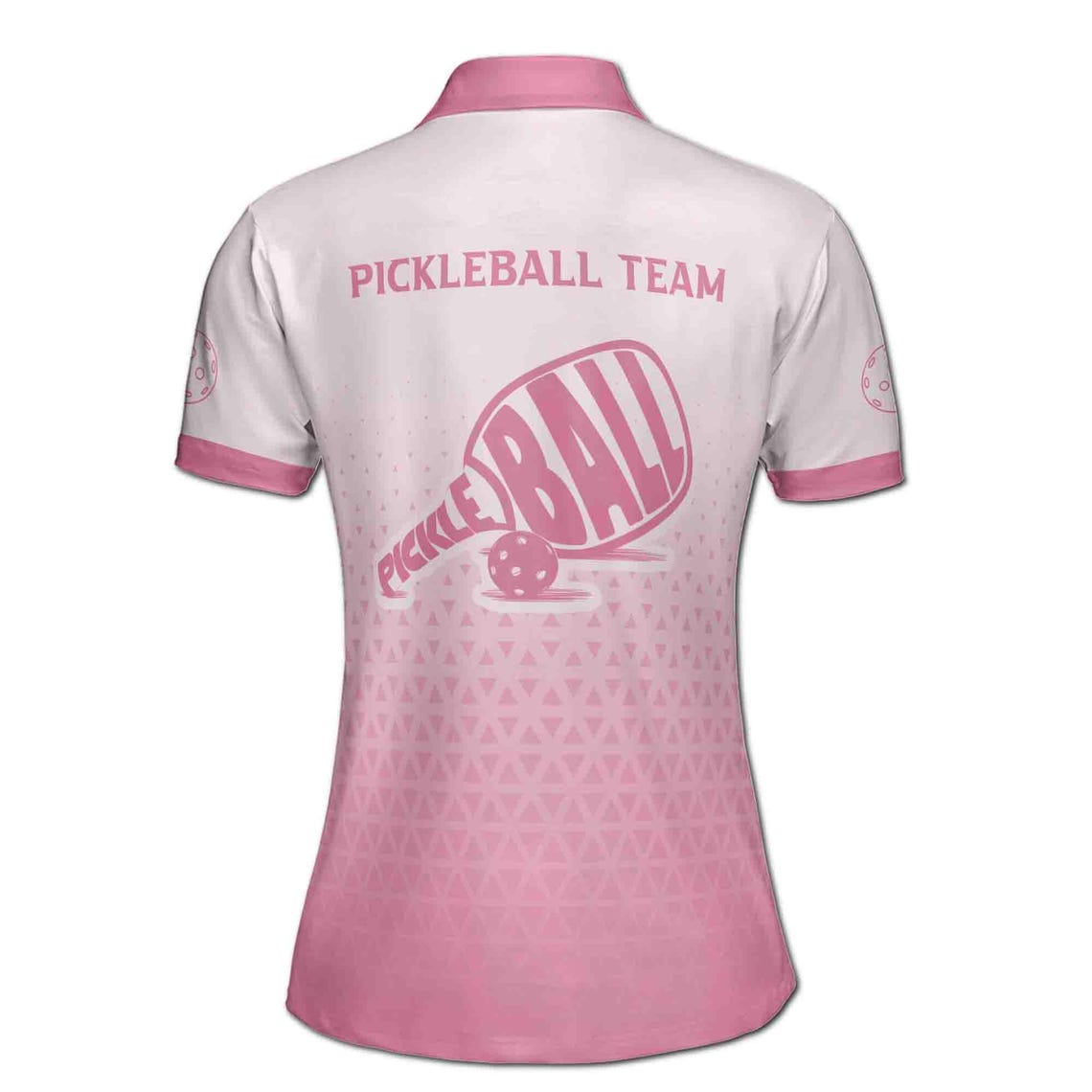 Customize Team Name Pickleball Paddle Light Pink Women's Polo Shirt (S-5XL)
