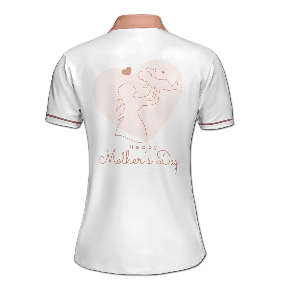 Customize Name Mother Daughter Hearts Maternal White Women's Polo Shirt (S-5XL)