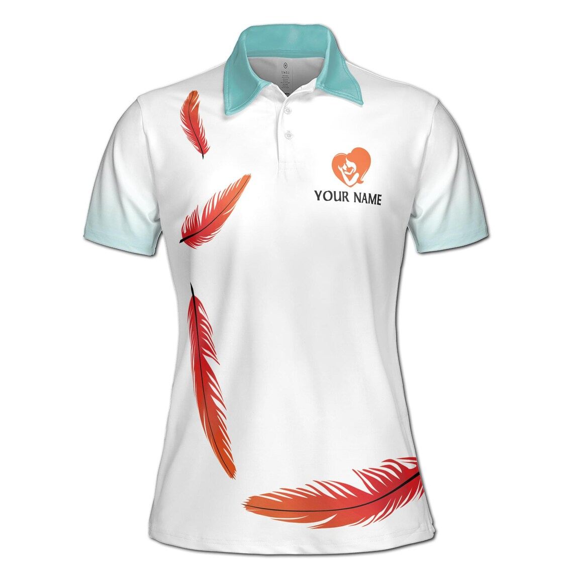 Personalized Mom Polo Shirt: Baby Hearts Quote, Mother's Day Gift