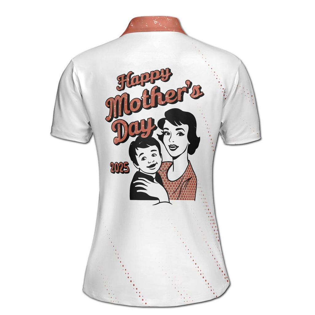 Customize Name Mom And Child Marternal Love White Women's Polo Shirt (S-5XL)