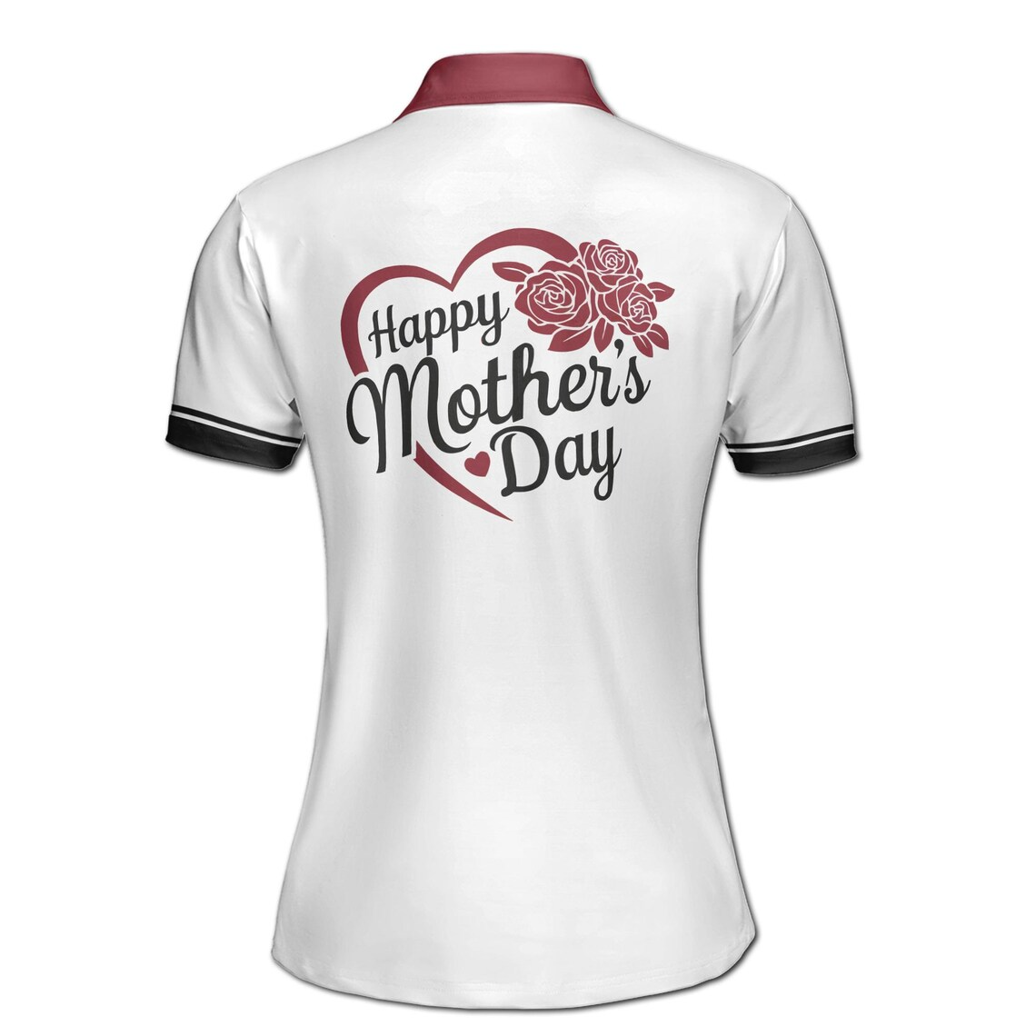Customize Name Mom And Baby Floral Cascade Pattern White Women's Polo Shirt (S-5XL)