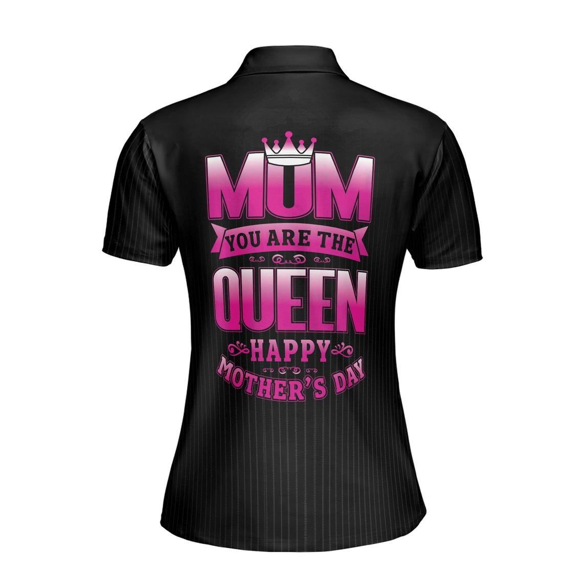 Customize Name Mom Baby Crown Quote You Are The Queen Black Women's Polo Shirt (S-5XL)