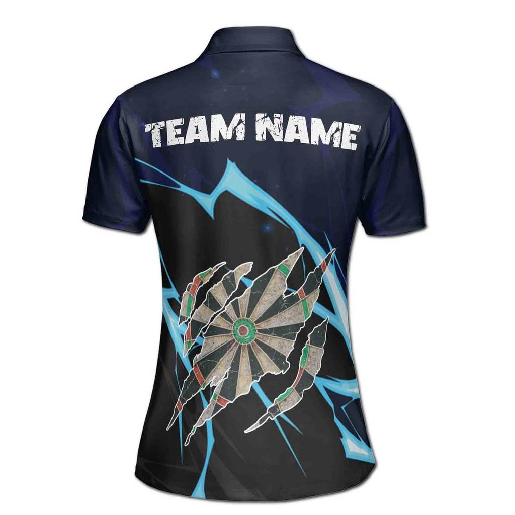 Customize Team Name Darts Lightning And Thunder Dark Navy 3D Polo Shirt (S-5XL)
