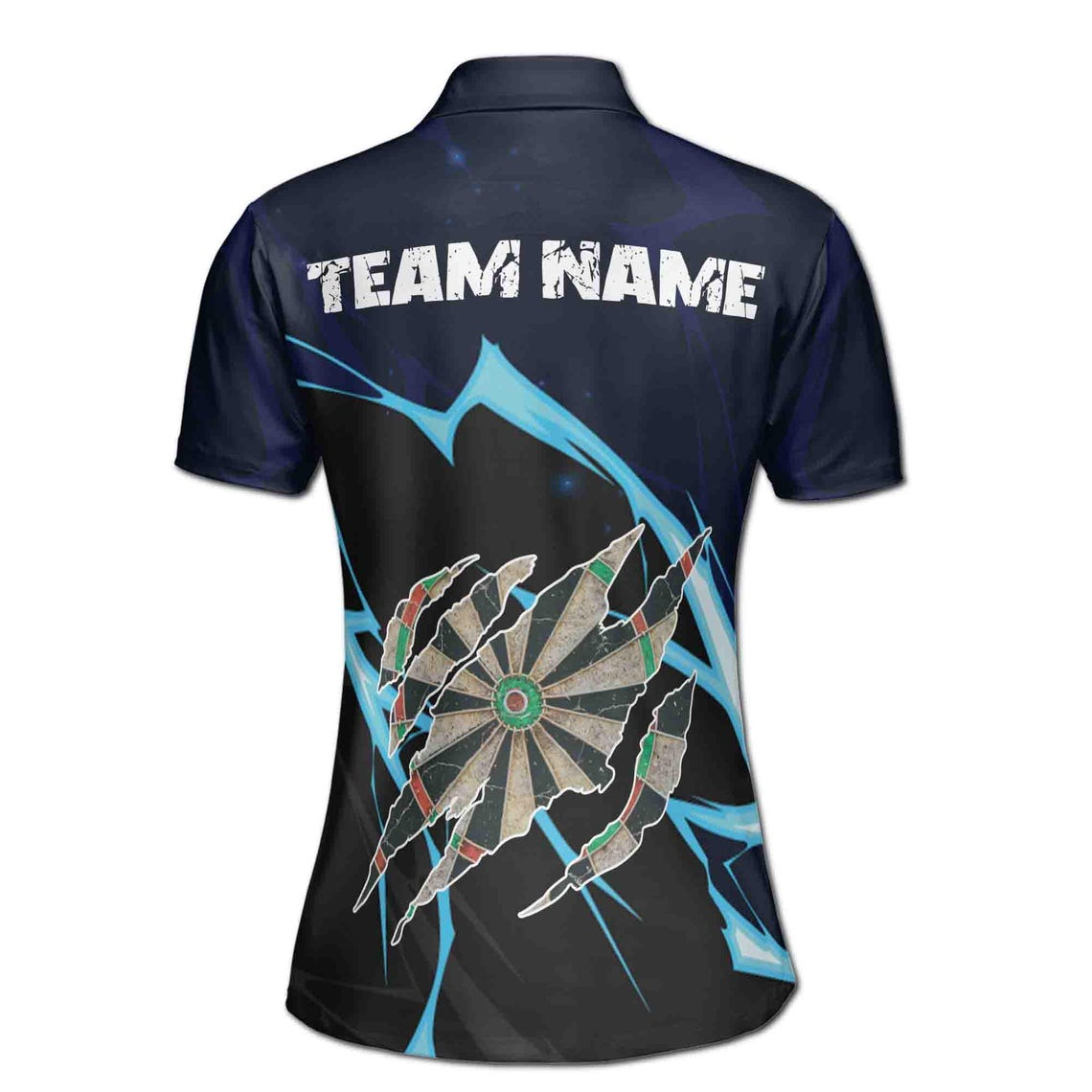 Customize Team Name Darts Lightning And Thunder Dark Navy 3D Polo Shirt (S-5XL)