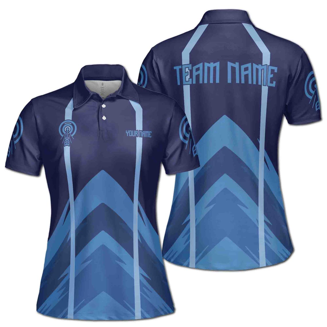 Customize Team Name Darts Lightning And Thunder Dark Navy 3D Polo Shirt (S-5XL)