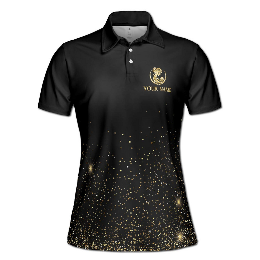 Custom 'Best Mom Ever' Polo Shirt: Gold Dust Black, Women's (S-5XL)