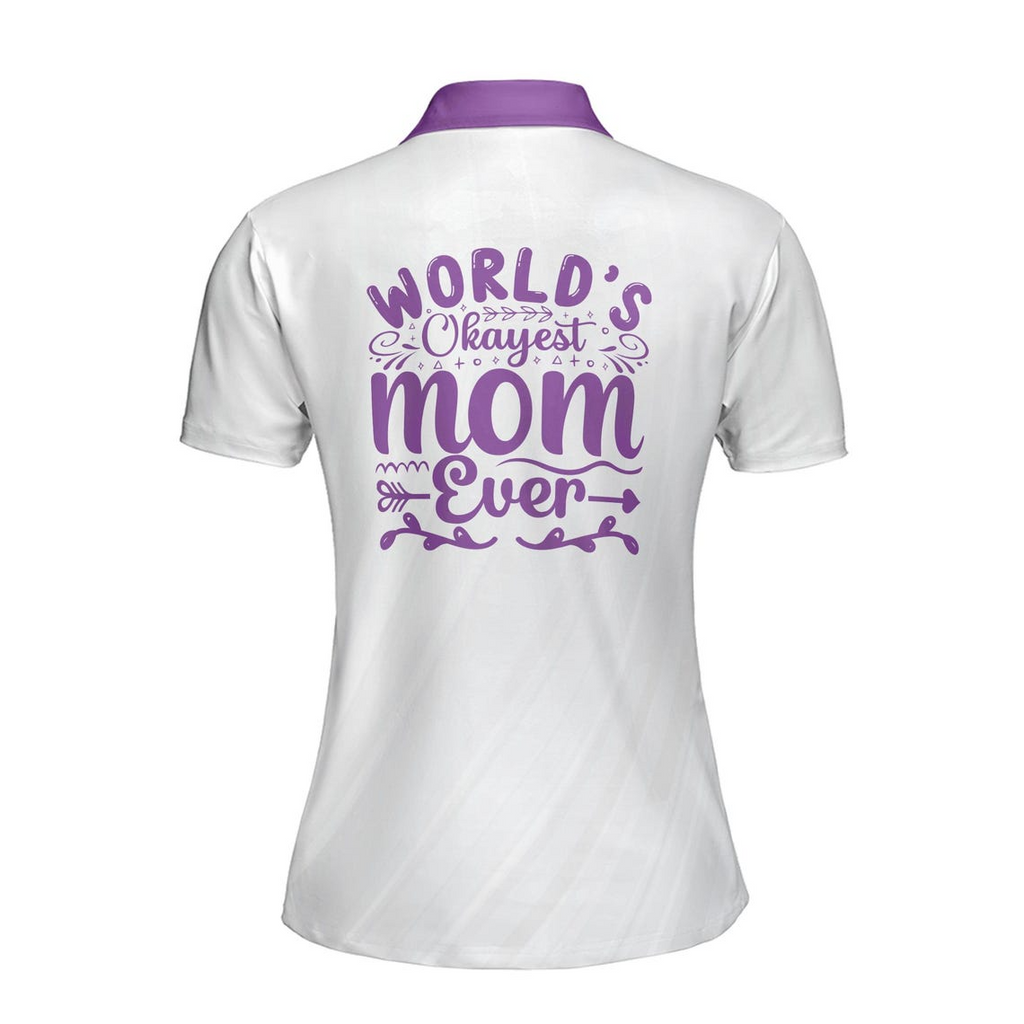 Customize Name World's Okayest Mom Ever Arrow White Women's Polo Shirt (S-5XL)