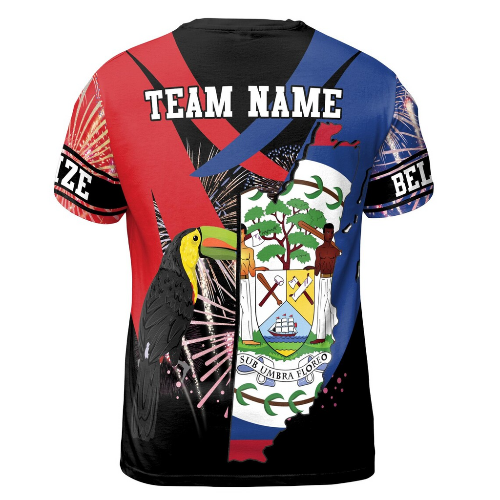Custom Belize Flag 3D T-Shirt: Sublimated Patriotic Pride (S-5XL)
