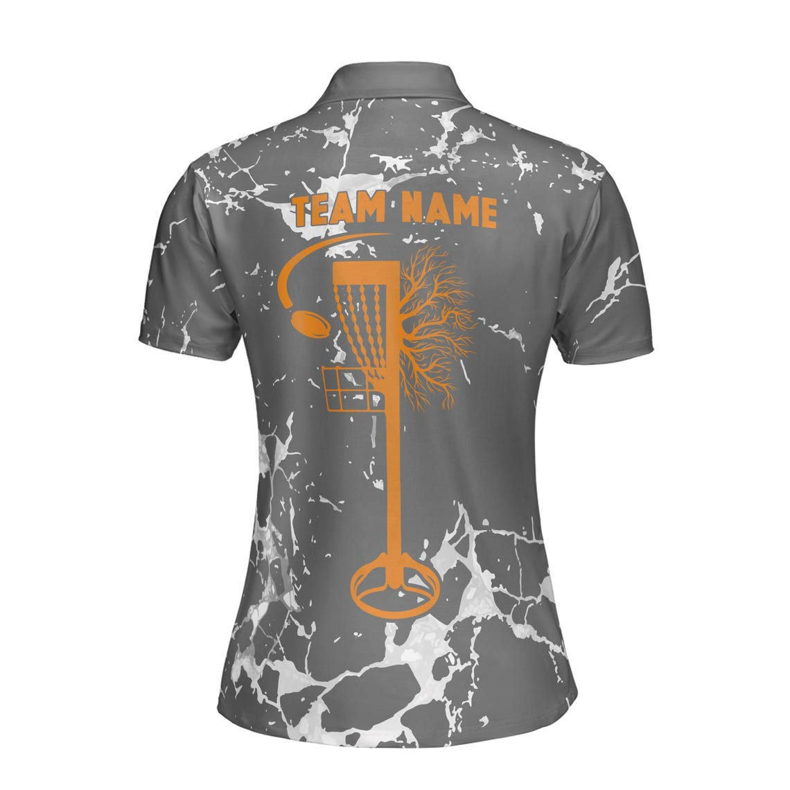Custom Team Disc Golf Women's Polo: Gray Wet Paint Splashes