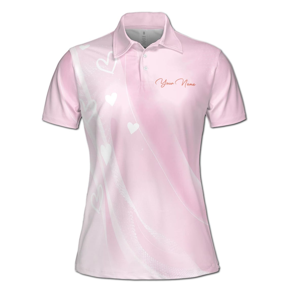 Personalized Mom Heart Pink Polo Shirt: Custom Quote, Mother's Day Gift