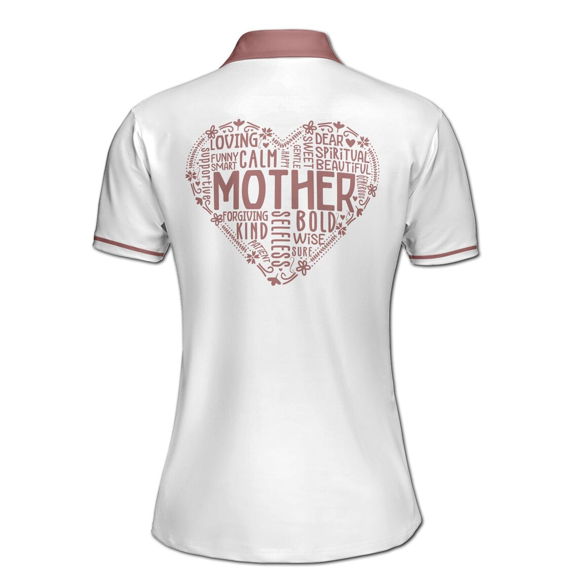 Customize Name Mom Hearts Baby Multiple Words White Women's Polo Shirt (S-5XL)