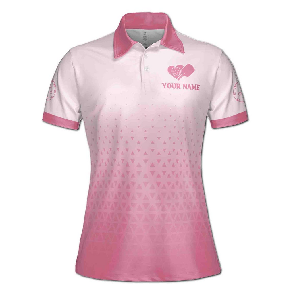 Customize Team Name Pickleball Paddle Light Pink Women's Polo Shirt (S-5XL)