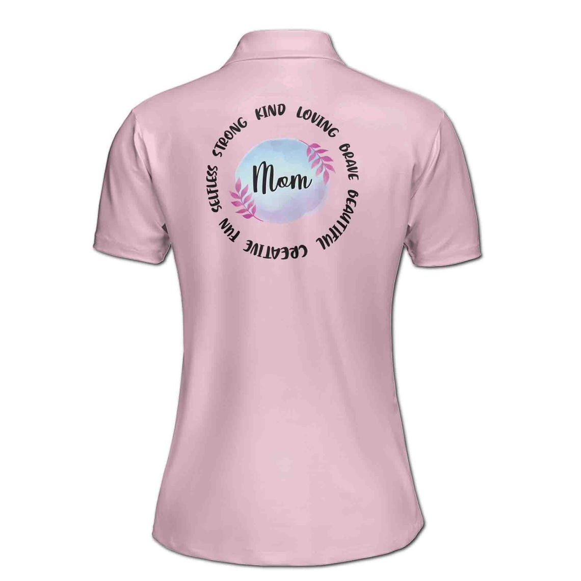 Custom Name Mom Quote Pink Polo Shirt - Women's Activewear