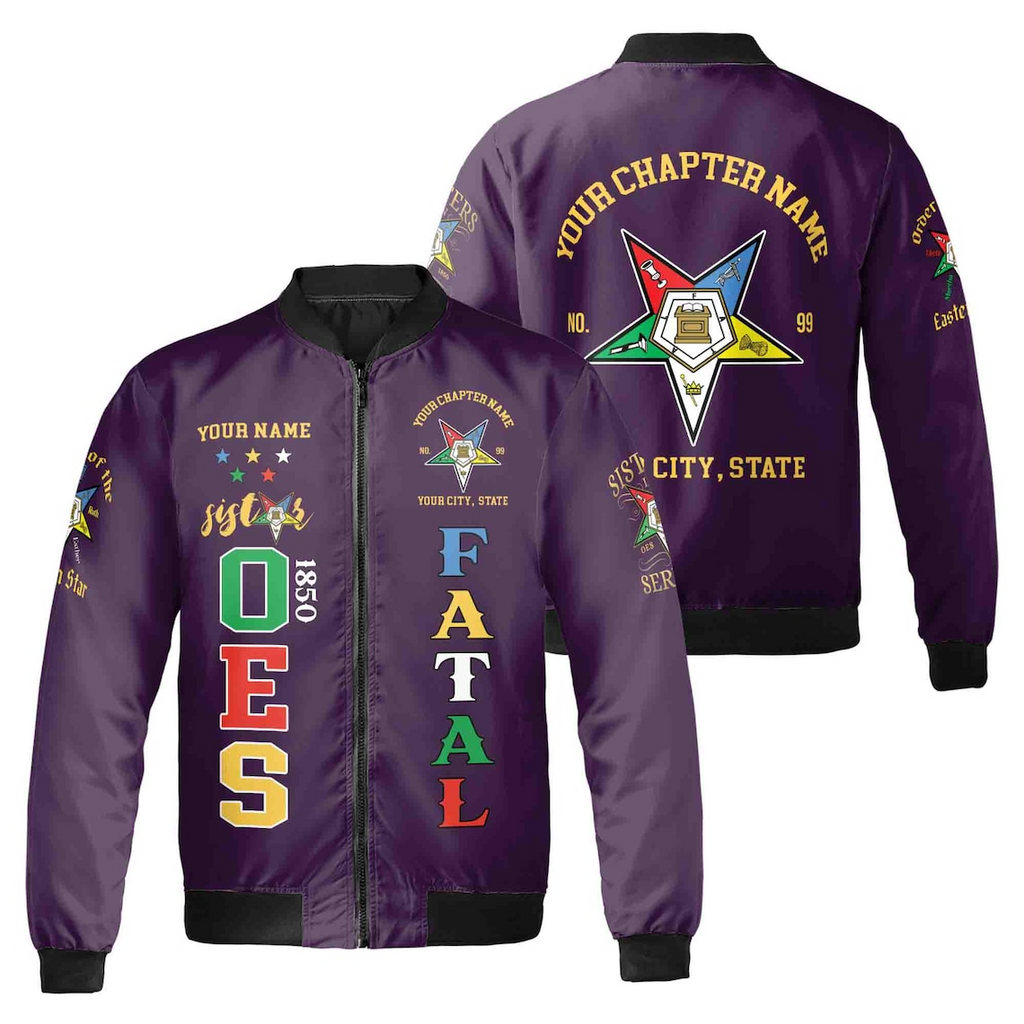Custom 1850 OES Order Of The Eastern Star Bomber Jacket (S-5XL)