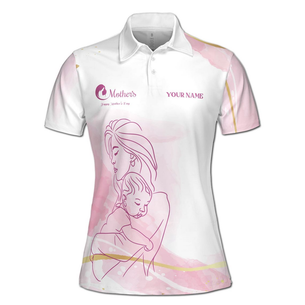 Personalized Mother & Child Polo Shirt: Floral Mom Quote, Custom Name