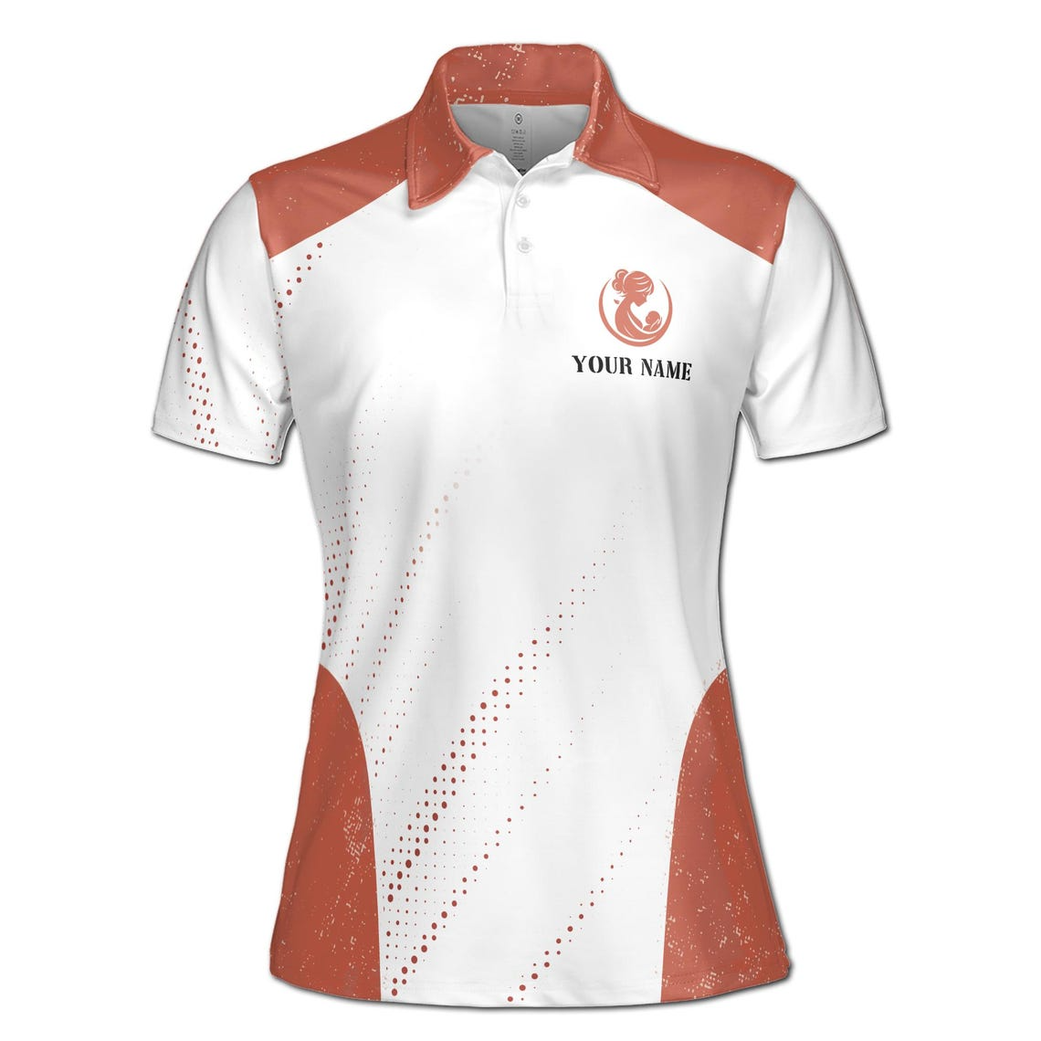 Customize Name Mom And Child Marternal Love White Women's Polo Shirt (S-5XL)