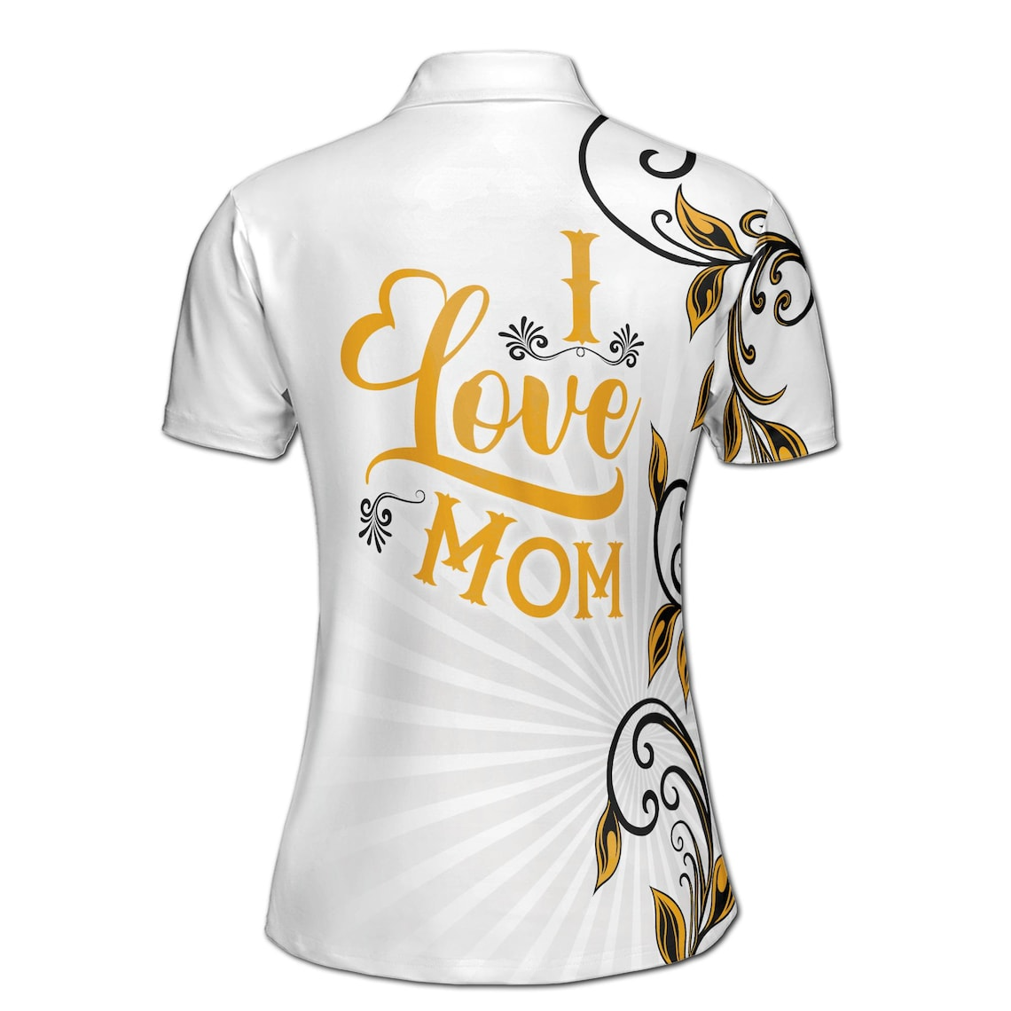 Customize Name Mom And Baby Vines Swirl Pattern White Women's Polo Shirt (S-5XL)
