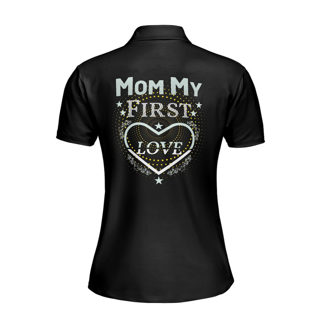 Customize Name Mom Daughter Quote My First Love Black Women's Polo Shirt (S-5XL)