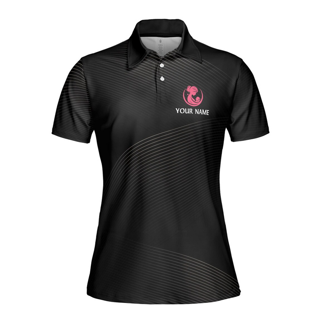 Customize Name Mom Baby Quote You're My Hero Black Women's Polo Shirt (S-5XL)