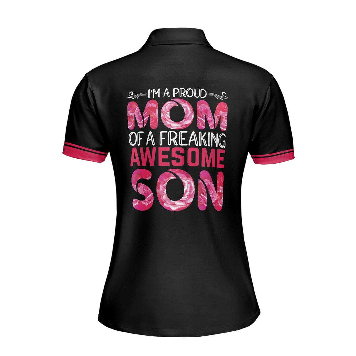 Proud Mom of Awesome Son Polo Shirt, Personalized Women's Golf Apparel