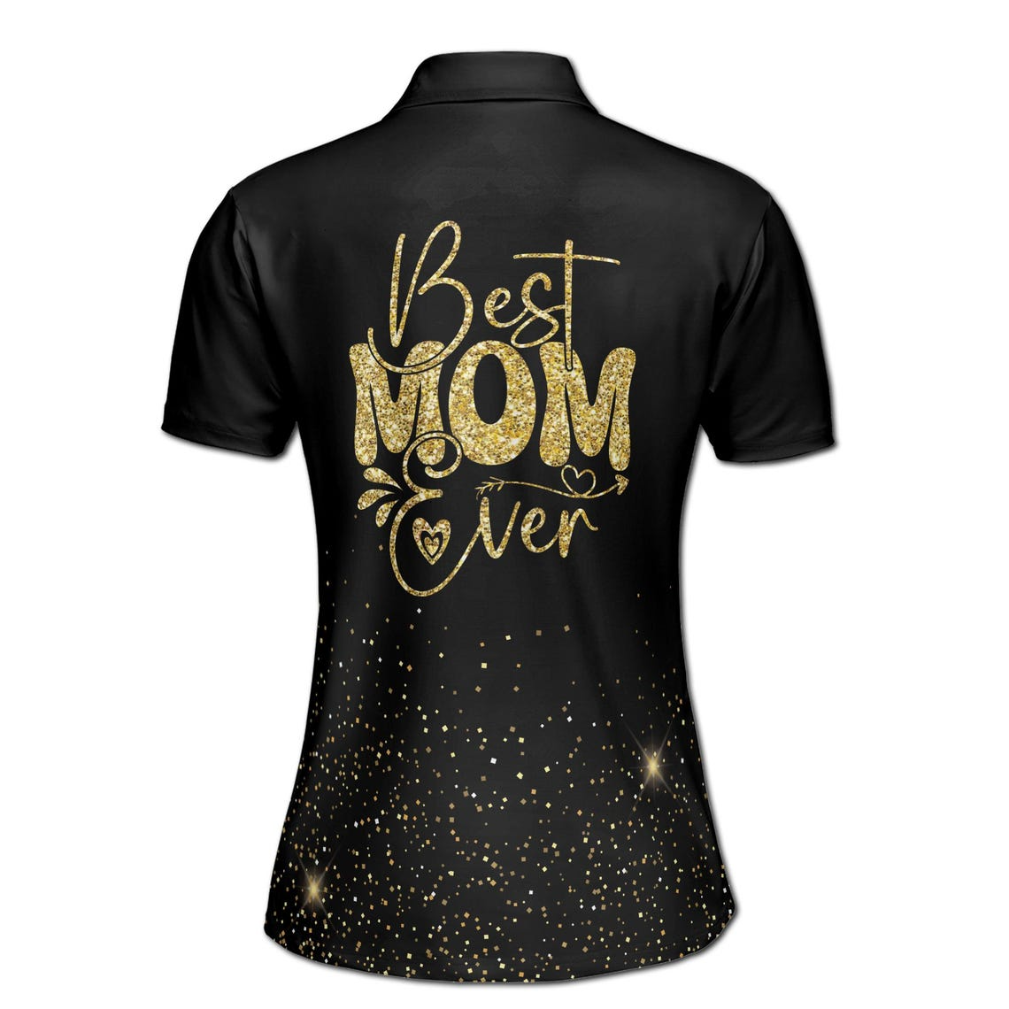 Custom 'Best Mom Ever' Polo Shirt: Gold Dust Black, Women's (S-5XL)