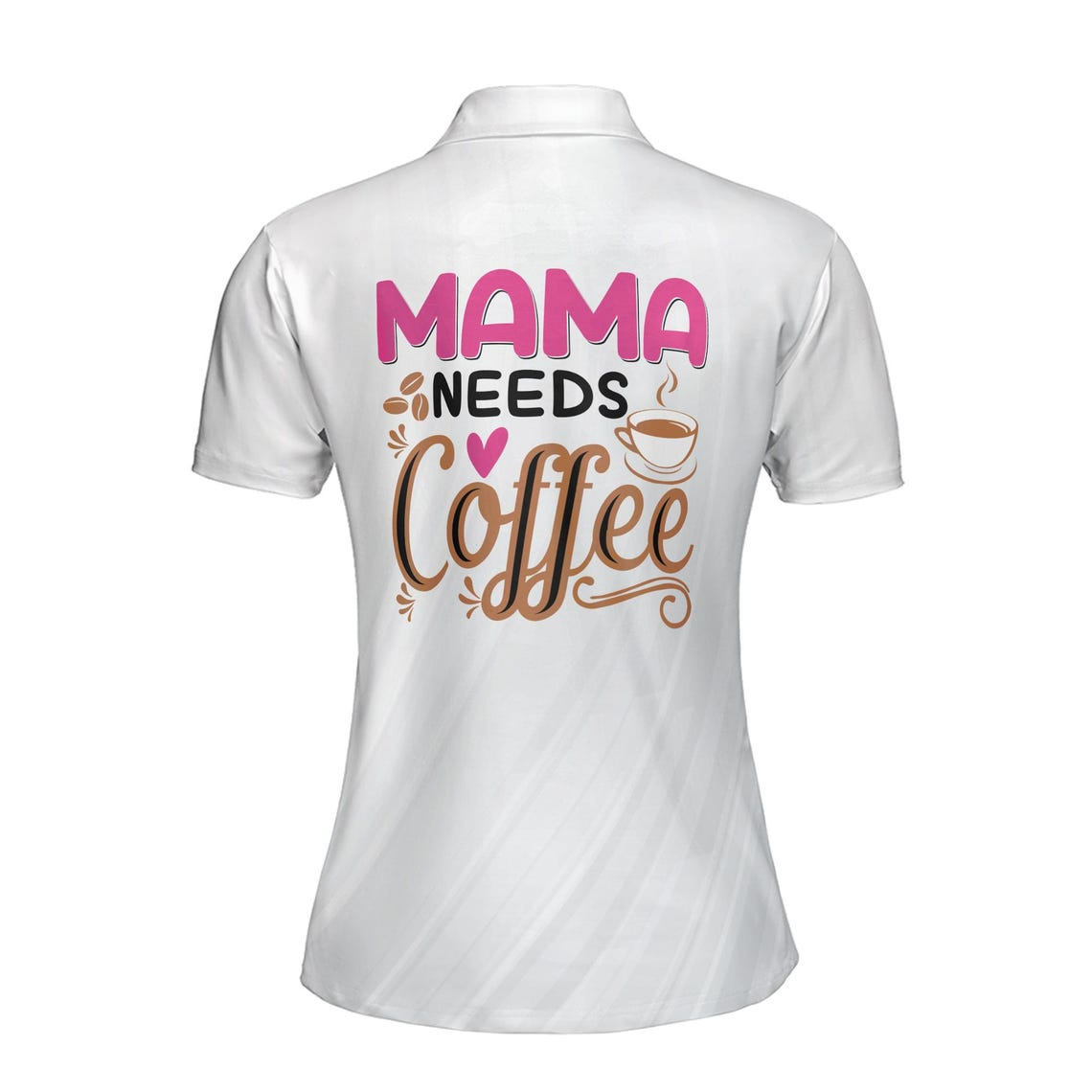 Customize Name Mama Needs Coffee White Women's Polo Shirt (S-5XL)