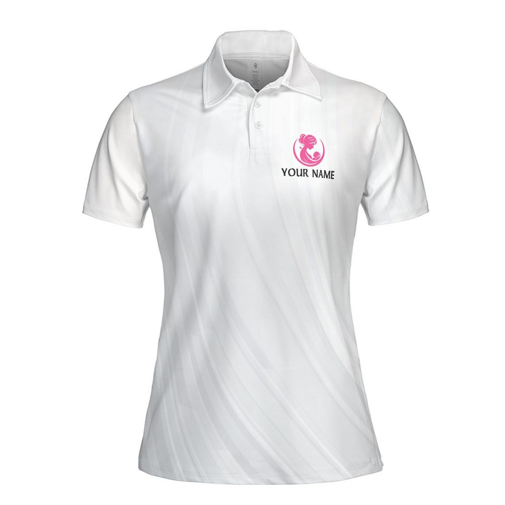Customize Name Mama Needs Coffee White Women's Polo Shirt (S-5XL)
